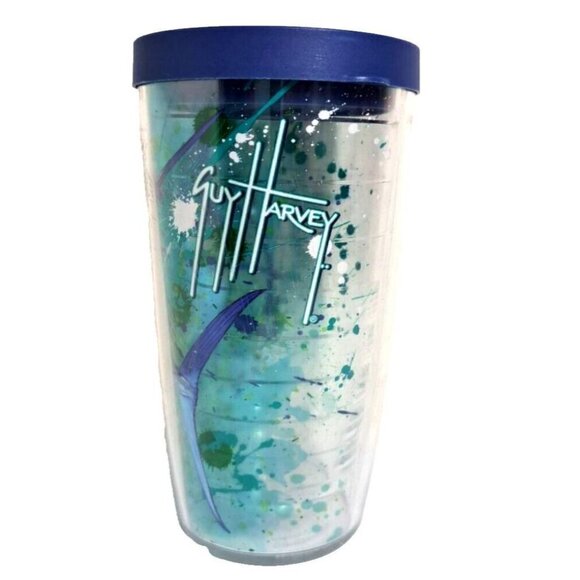 TERVIS 16 oz Guy Harvey Blue Marlin Tumbler with Blue Lid - Picture 1 of 7